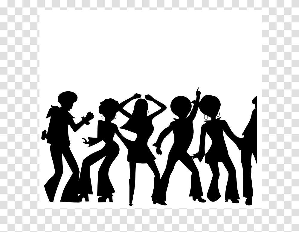 Disco People Dancing Free Vector Graphic On Pixabay Disco Dancer Silhouette, Person, Stencil, Leisure Activities, Music Band Transparent Png