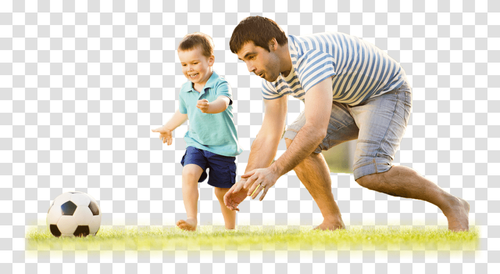 Disconnect To Connect Father Playing With Child, Person, Soccer Ball, Football, Team Sport Transparent Png