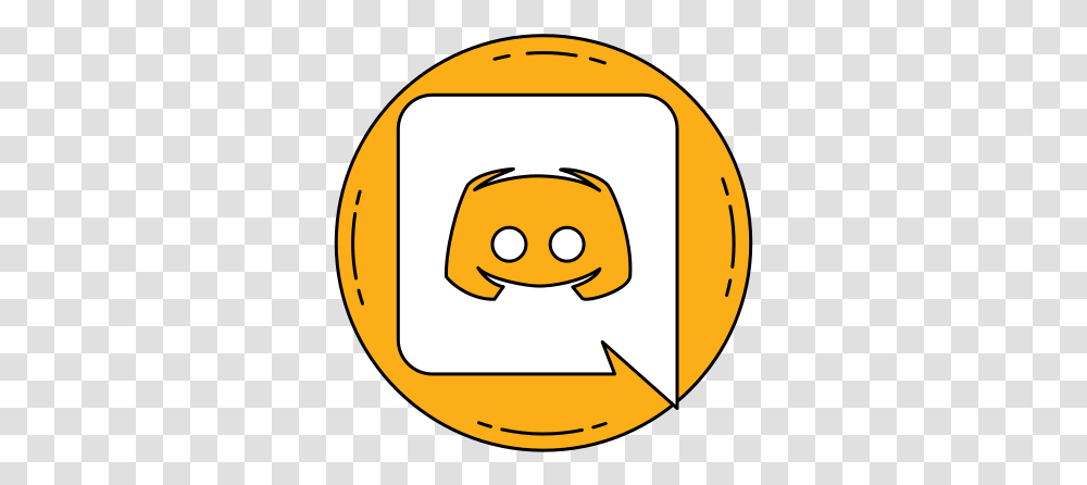 Discord Free Icon Of Famous Logos In Orange Circle, Label, Text, Outdoors, Symbol Transparent Png