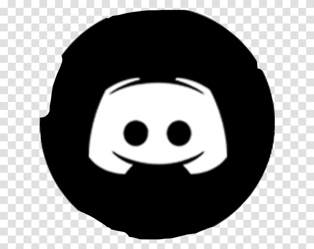 Discord Logo Circle Black Sticker By Superfuturenoob Discord Icon Pc Black, Stencil, Giant Panda, Bear, Wildlife Transparent Png
