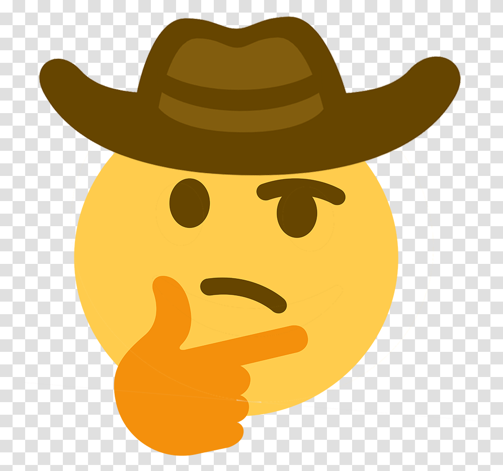 Discord Thinking Emoji, Apparel, Cowboy Hat Transparent Png