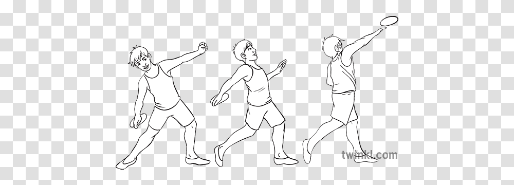 Discus Throw Pe Athletics People Stages Movement Ks3 Ks4 Bw Rgb Dancer, Person, Stencil, Sport, Dance Pose Transparent Png