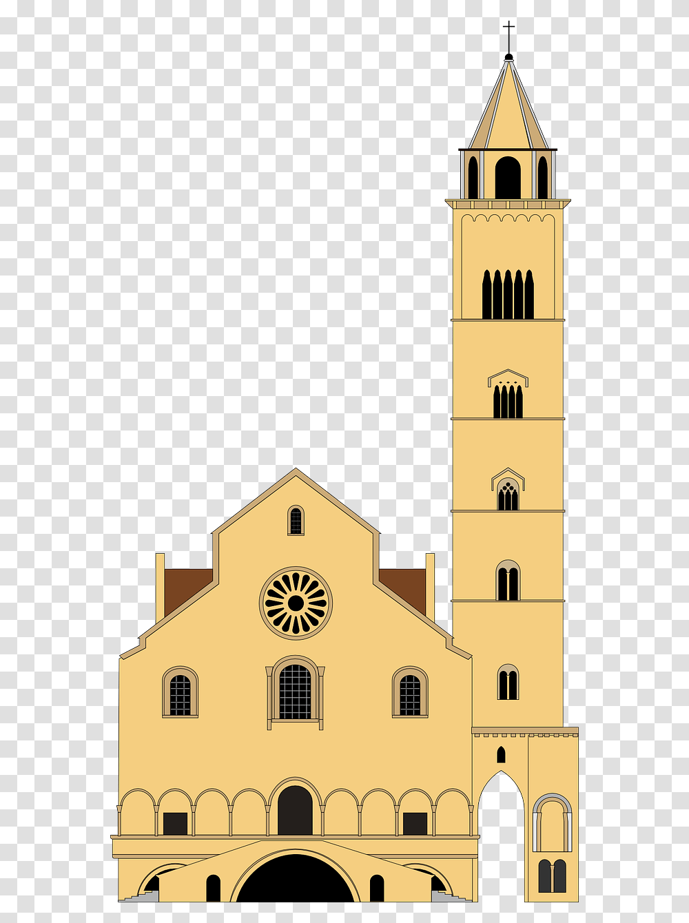 Disegno Della Cattedrale Di Trani, Architecture, Building, Tower, Church Transparent Png