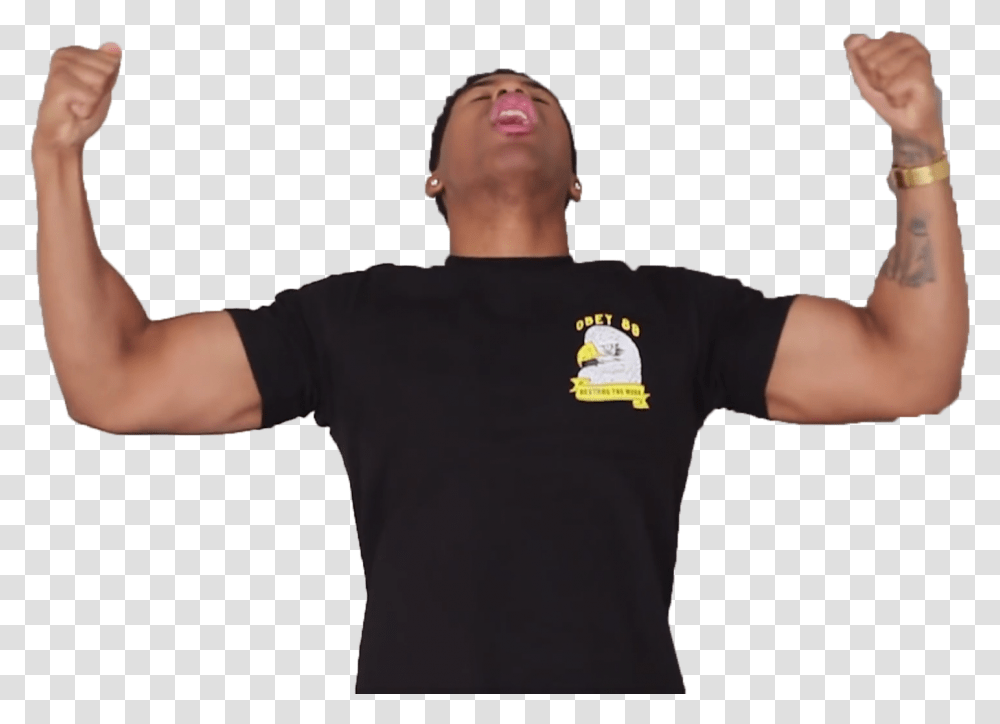 Disgusting Bean Low Tier God, Person, Sleeve, T-Shirt Transparent Png