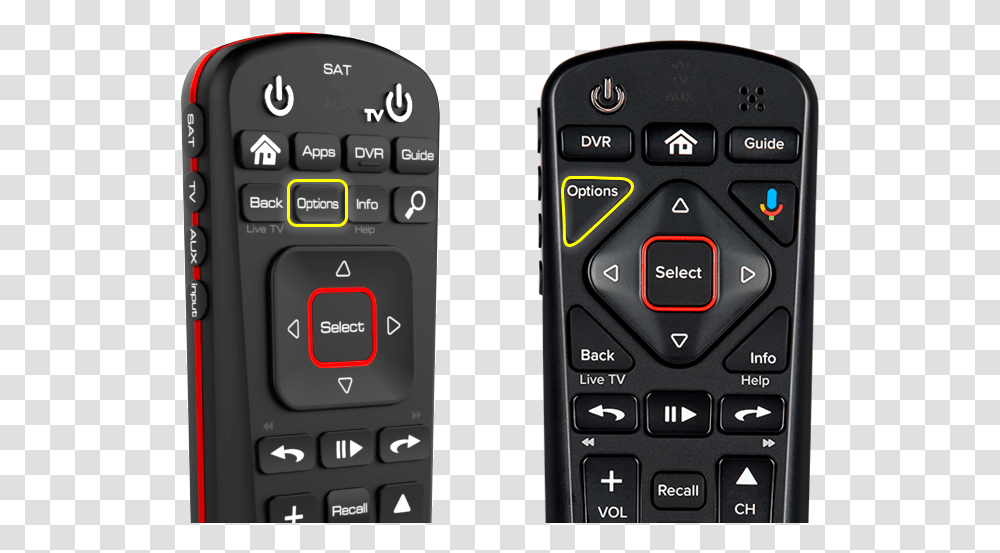 Dish How To Remote Options, Electronics, Mobile Phone, Cell Phone, Remote Control Transparent Png
