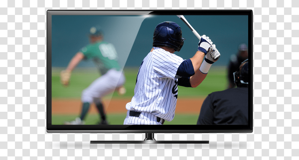 Dish Mlb Extra Innings Batter On Tv Television Set, Person, Human, Monitor, Screen Transparent Png