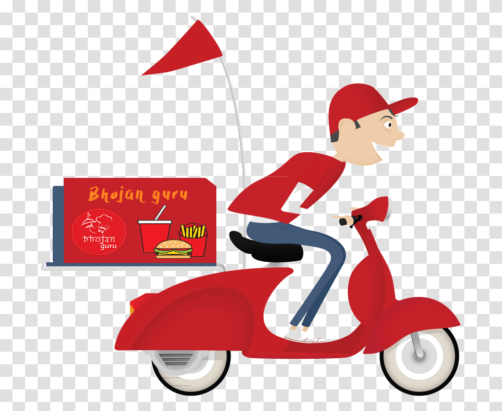 Dishes Clipart Bhojan Food Home Delivery, Scooter, Vehicle, Transportation, Motorcycle Transparent Png