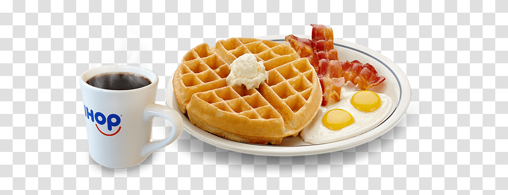 Dishfoodbelgian Waffle With Eggs And Bacon, Sweets, Confectionery, Meal Transparent Png