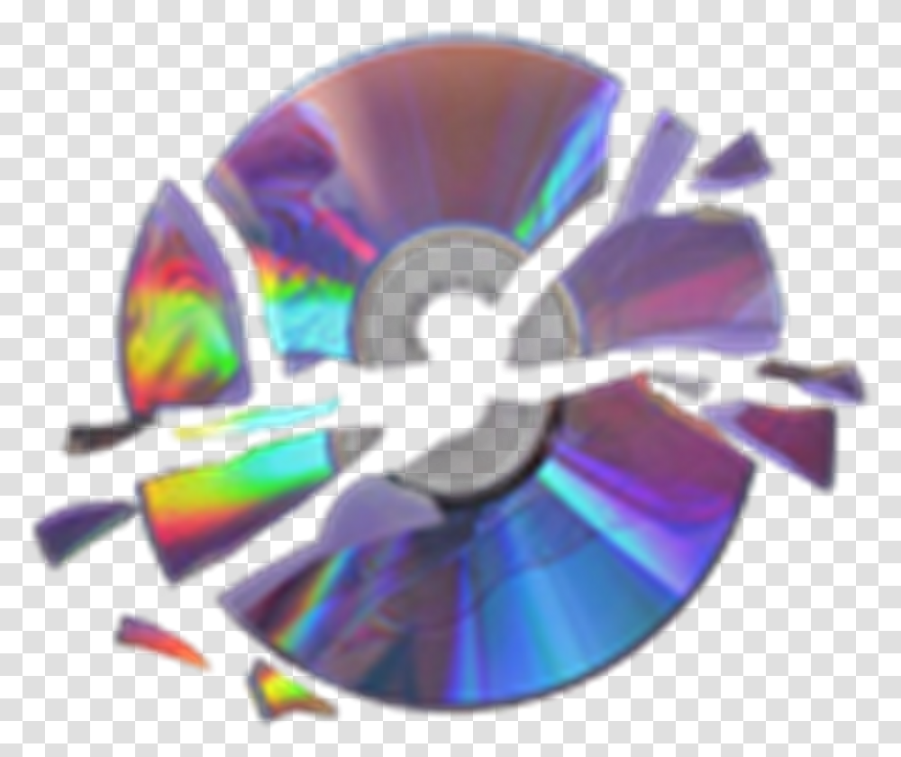 Disk Brokendisk Dvd Holographic Aesthetic Broken Cd Transparent Png