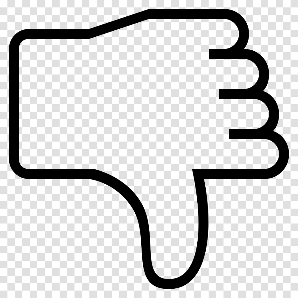 Dislike Social Interface Symbol Of Thumb Down Hand Thumb Down Outline, Label, Logo, Appliance Transparent Png