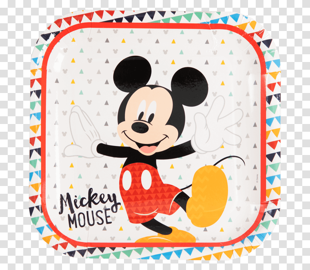 Disney Awesome Mickey Mouse Square Paper Plates Plato Cuadrado Para Fiesta Con Imgenes Infantiles, Dish, Meal, Food, Platter Transparent Png