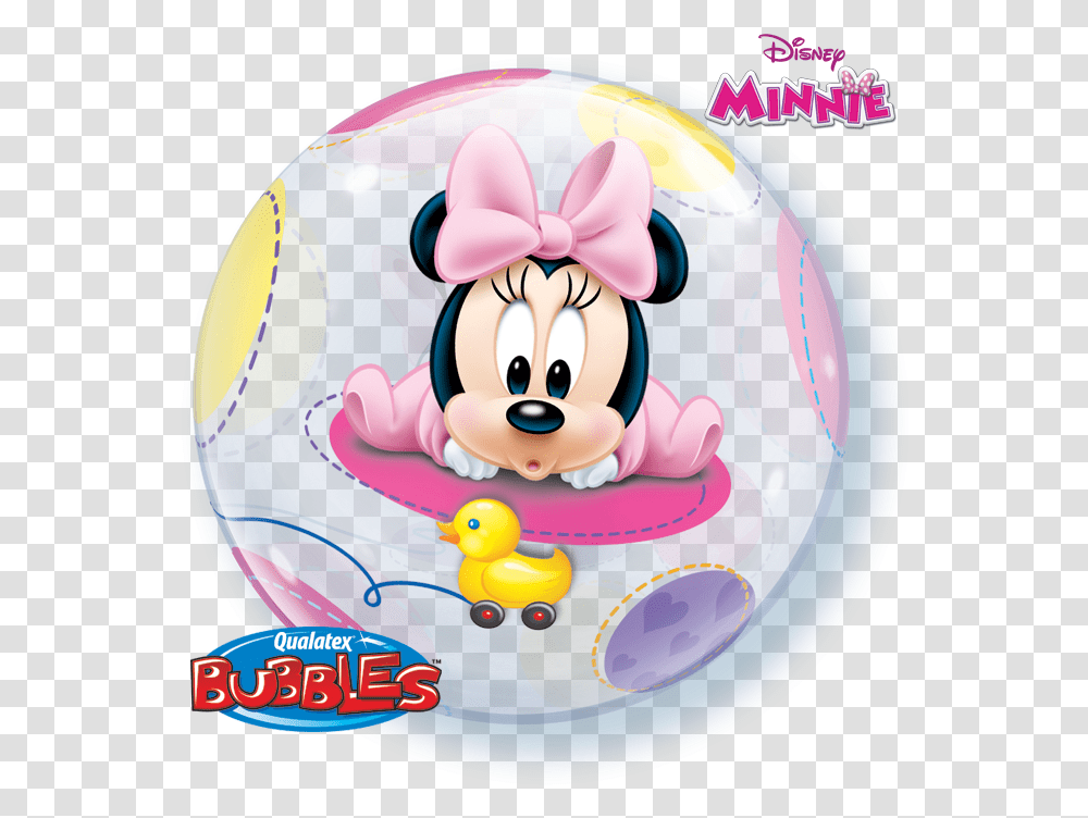 Disney Baby Minnie Bubble Balloon Baby Minnie Mouse, Purple, Sphere, Birthday Cake, Toy Transparent Png