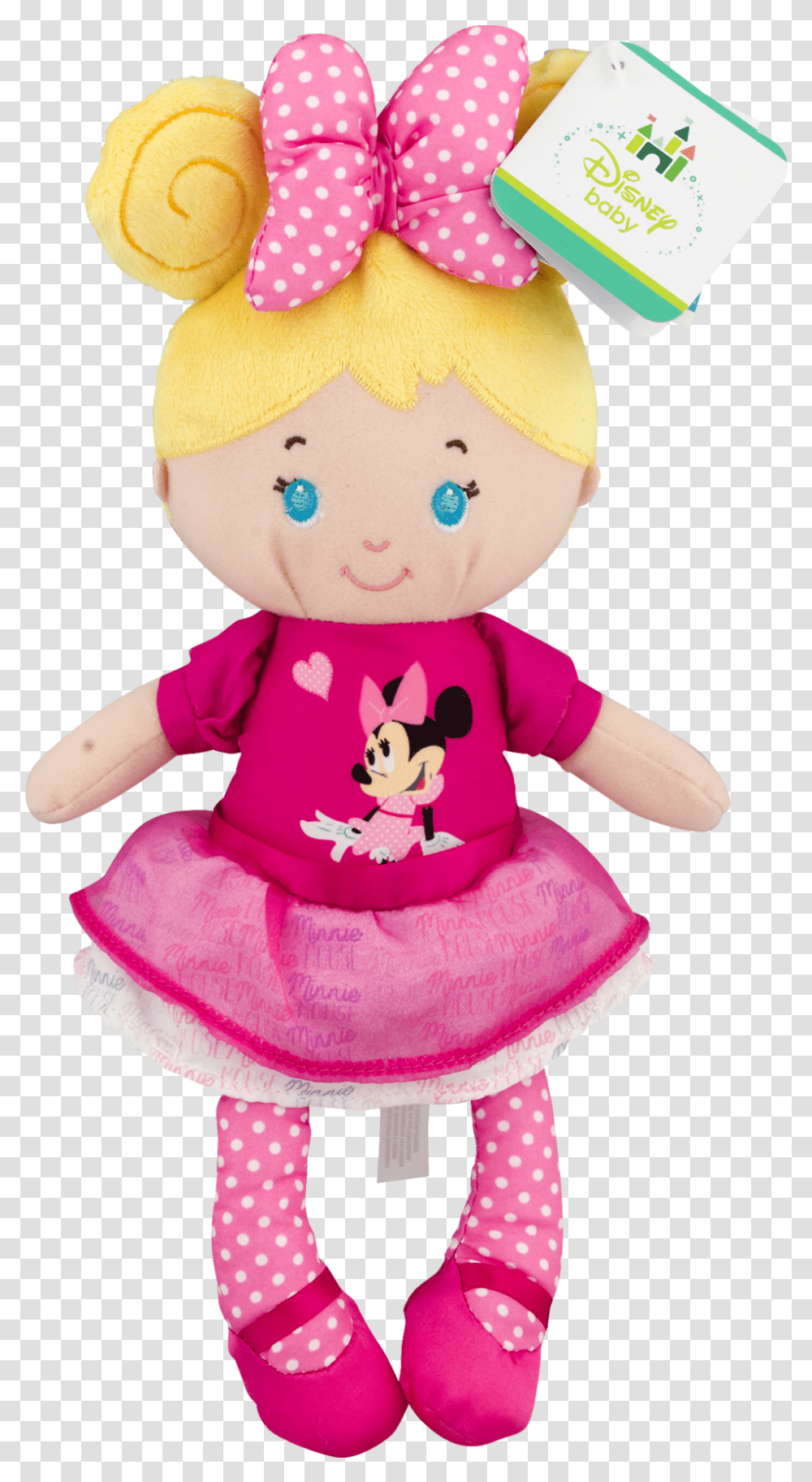 Disney Baby Minnie Mouse Blonde Plush Doll Disney Baby, Toy, Person Transparent Png