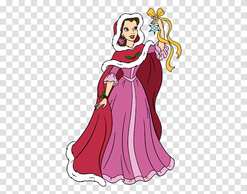 Disney Belle Christmas Clipart Belle Beauty And The Beast Christmas, Dress, Person, Female Transparent Png
