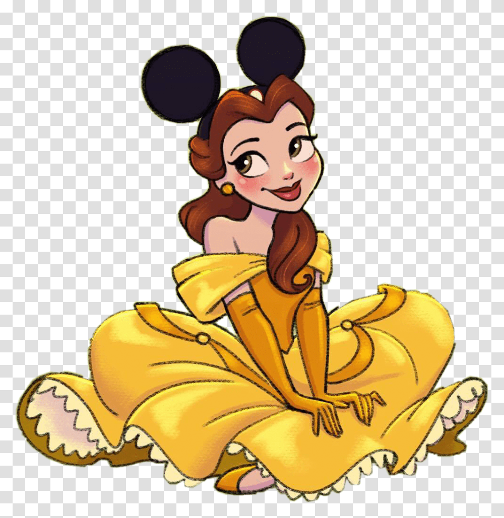 Disney Belle Mickeyears Cute Drawing Cute Drawings Of Princess Belle, Leisure Activities Transparent Png