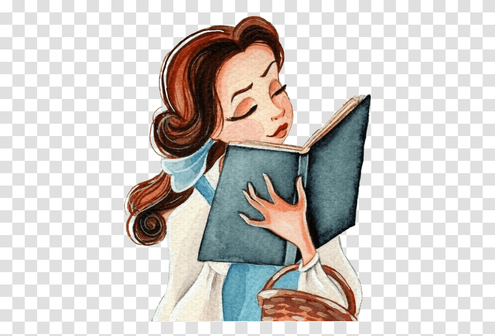 Disney Belle Princess Books Reading Princess Belle Reading, Person, Human, Art, Painting Transparent Png