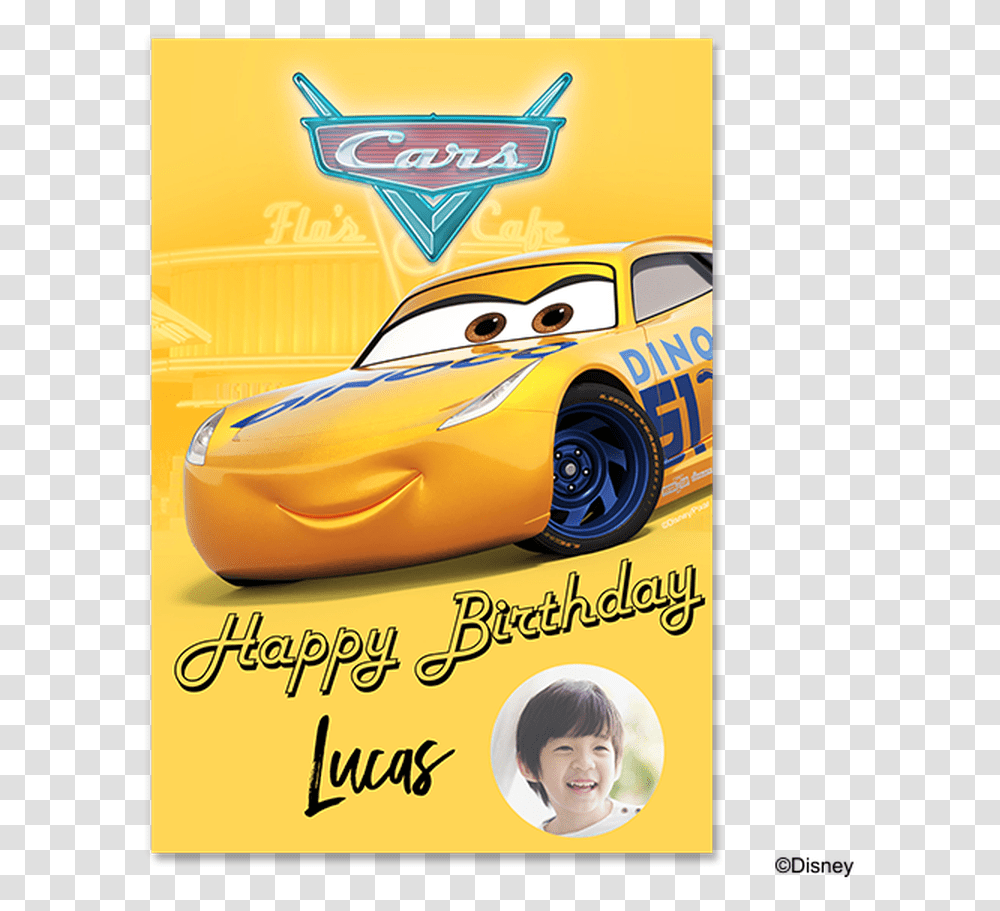 Disney Cars Yellow Speed Custom Car, Vehicle, Transportation, Automobile, Person Transparent Png