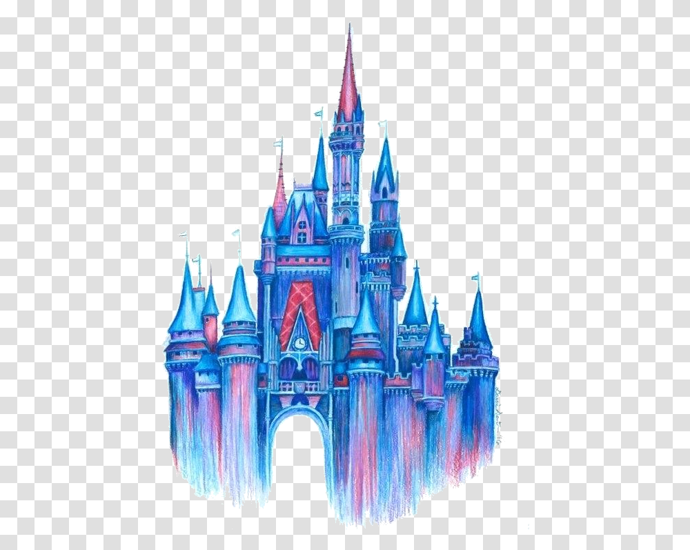 Disney Castle Art Magic In The Air Print Colorful Drawing Drawing Disney Castle, Architecture, Building, Church, Cathedral Transparent Png