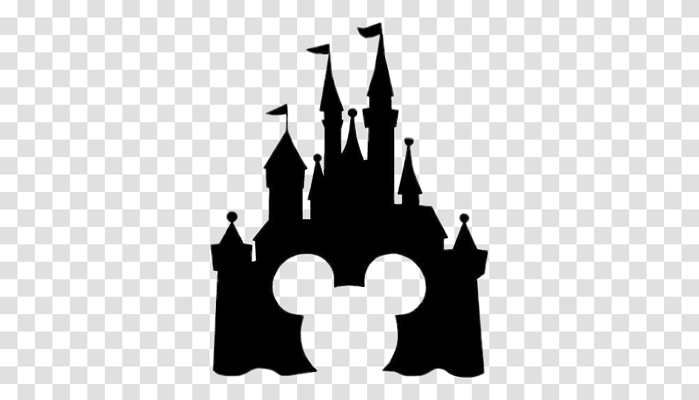 Disney Castle Mickeymouse Disneyworld Disnyland Disneyc, Silhouette, Crowd, Head, Stencil Transparent Png