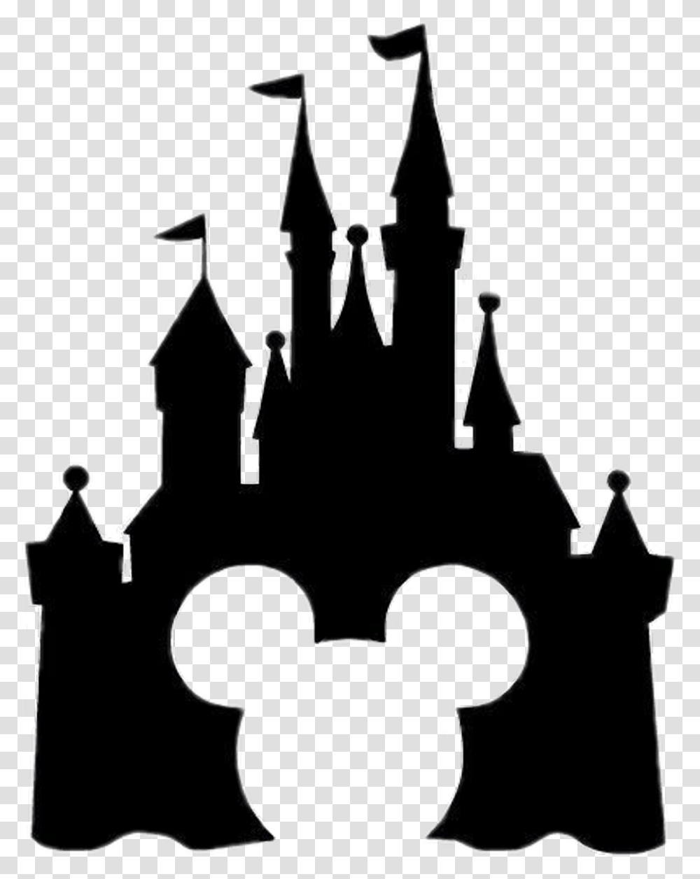 Disney Castle Silhouette Clipart Download Disney Castle, Crowd Transparent Png