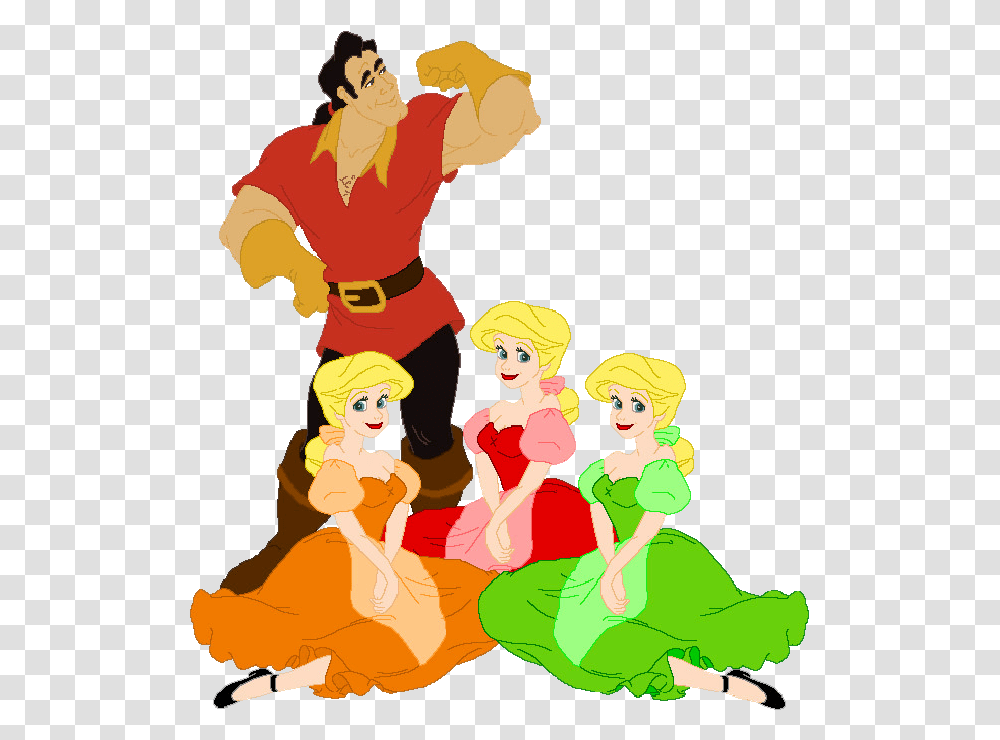 Disney Clipart For Girls Gaston And Silly Girls, Person, Leisure Activities, Dance Pose, Performer Transparent Png