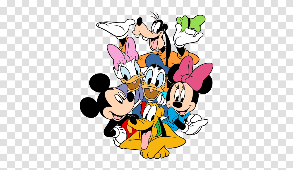 Disney Clipart Mickey Mouse And Friend, Crowd, Huddle, Drawing Transparent Png