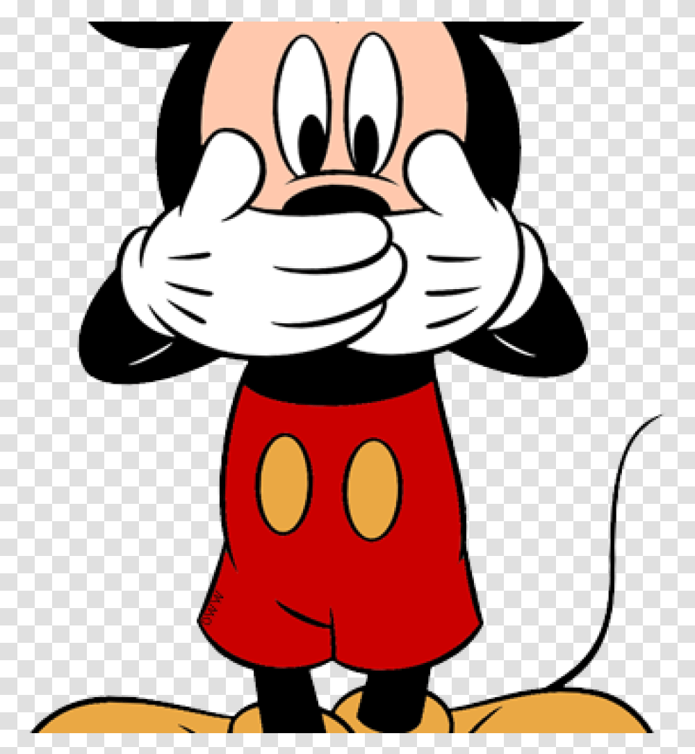 Disney Clipart Mickey Mouse Cover His Mouth, Hand, Person, Human, Fist Transparent Png