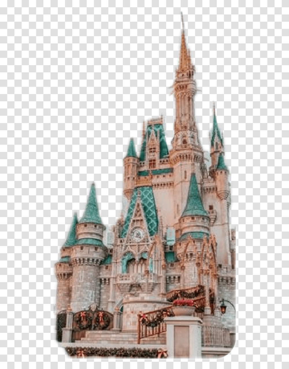 Disney Disneyland Castle Fairy Pink Cute Disneyworld Spire, Architecture, Building, Fort, Theme Park Transparent Png