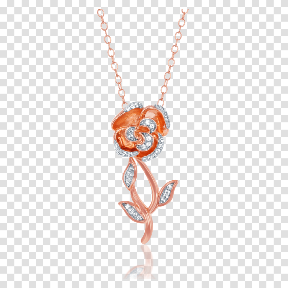 Disney Enchanted Belle Rose Pendant Charm Diamond Centres, Necklace, Jewelry, Accessories, Accessory Transparent Png
