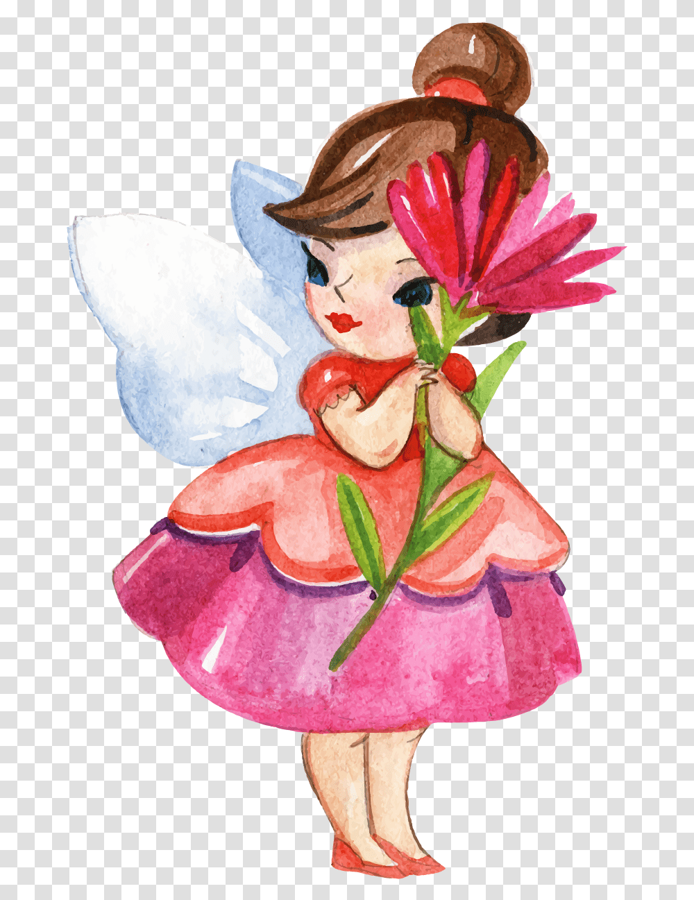 Disney Fairies Fairy Watercolor Painting Cartoon Watercolor Fairy, Plant, Figurine, Flower, Blossom Transparent Png