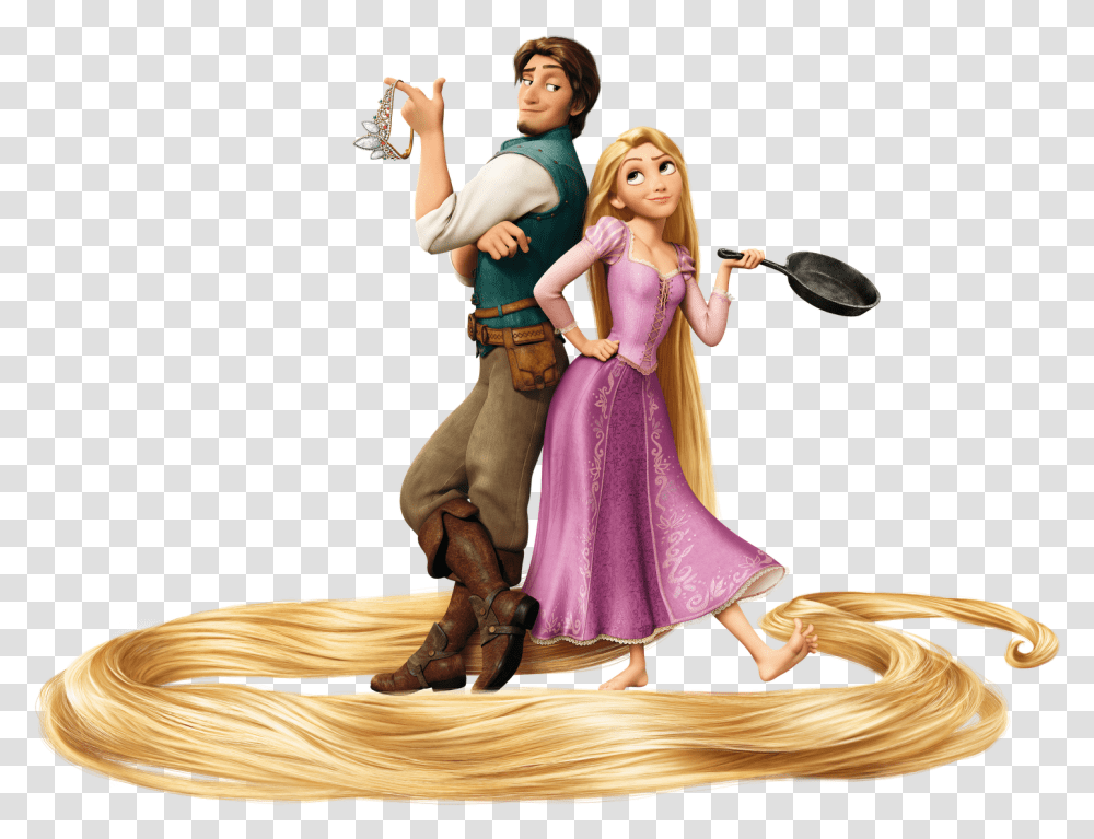 Disney Flynn And Rapunzel Rapunzel And Flynn Rider, Person, Human, Figurine, Toy Transparent Png