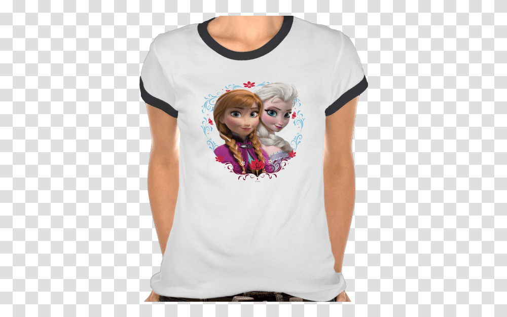 Disney Frozen Anna And Elsa Tee Shirt T Shirt, Apparel, T-Shirt, Person Transparent Png