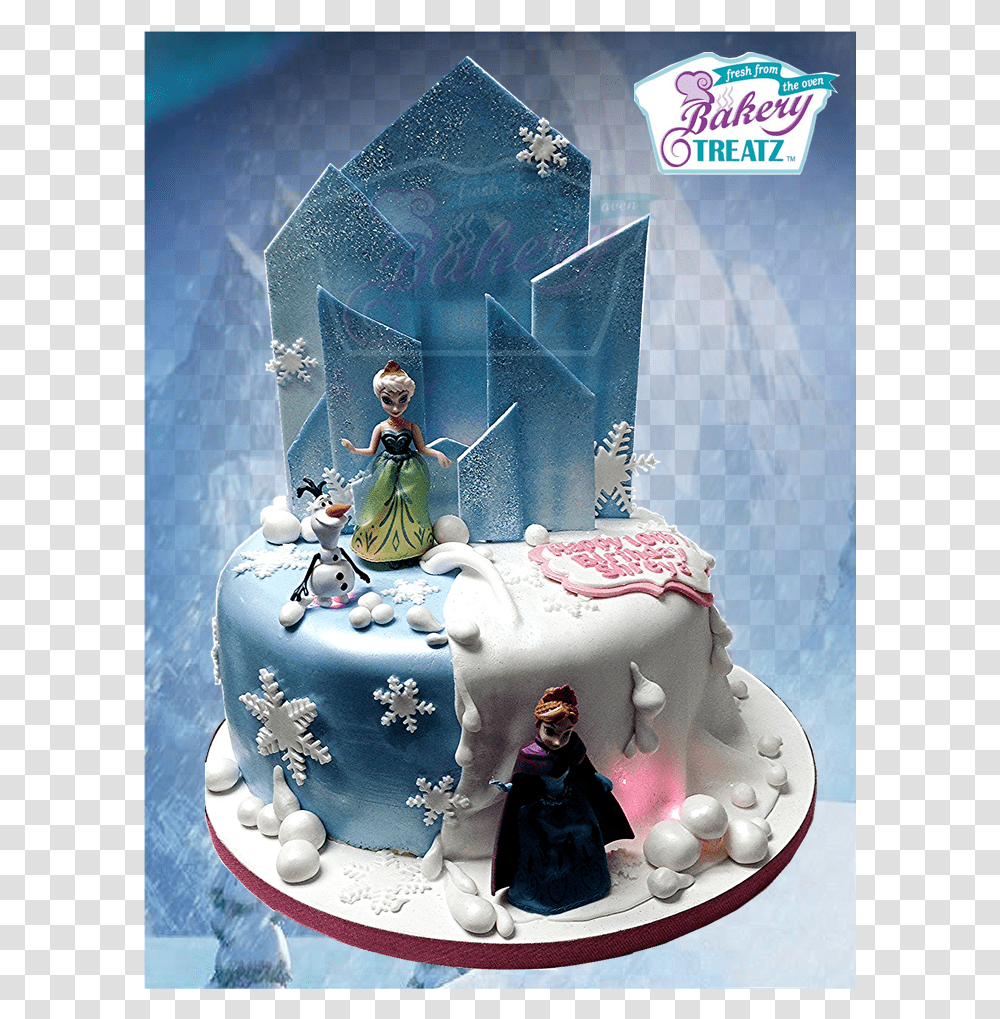 Disney Frozen On Cake Central Cake, Dessert, Food, Birthday Cake, Person Transparent Png