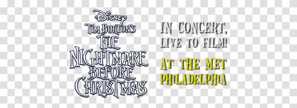 Disney In Concert Tim Burton's The Nightmare Before Tim Nightmare Before Christmas Logo, Text, Word, Alphabet, Book Transparent Png