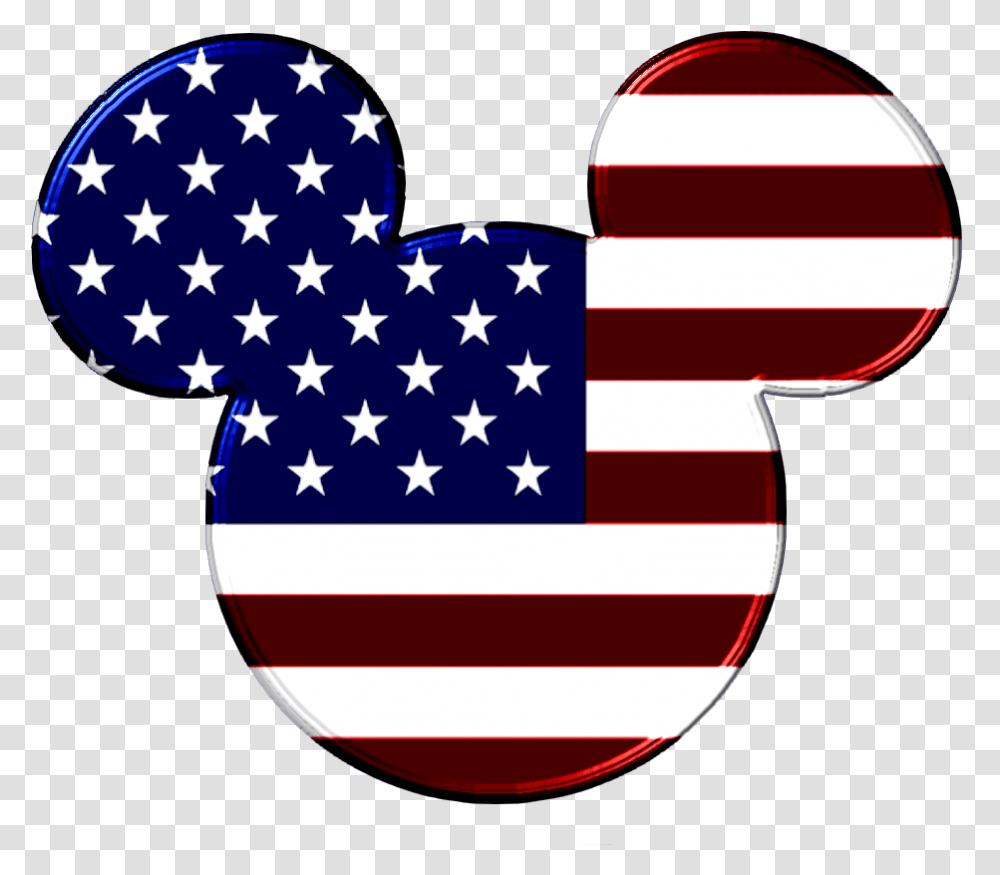 Disney Iron On Transfers Mickey Mouse Head Disney Happy 4th Of July Disney, Flag, American Flag Transparent Png