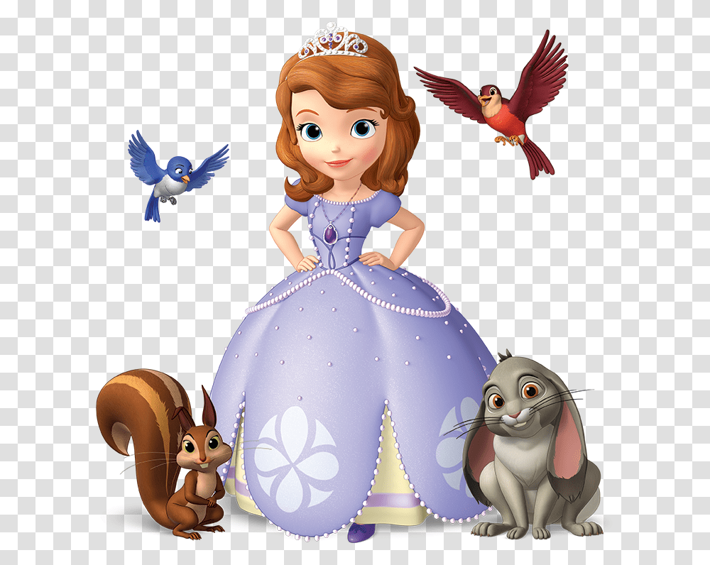 Disney Junior Clipart Princess Sofia, Doll, Toy, Figurine, Bird Transparent Png