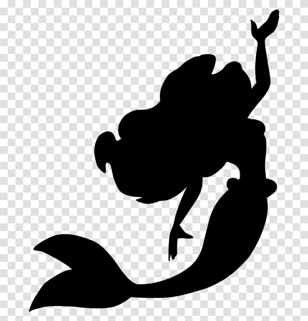 Disney Little Mermaid Silhouette, Gray, World Of Warcraft Transparent Png