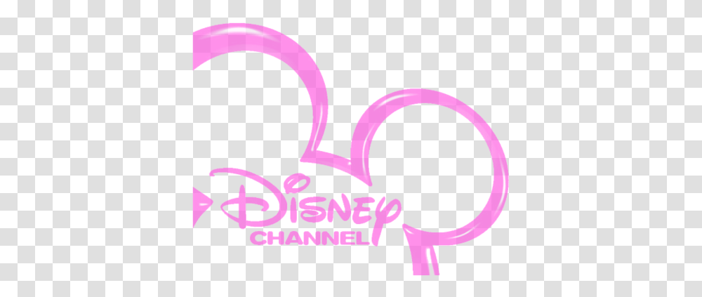 Disney Logo Via Tumblr Pink Disney Channel Logo, Text, Purple, Symbol, Trademark Transparent Png