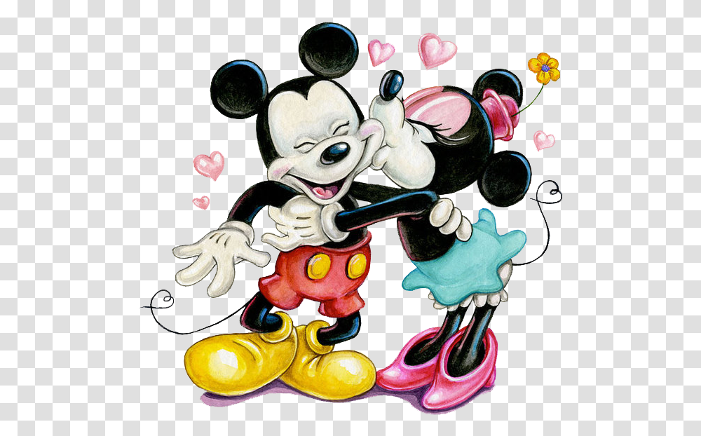 Disney Mickey Mouse And Minnie Mouse Kiss Disney Mickey And Minnie, Food, Floral Design Transparent Png