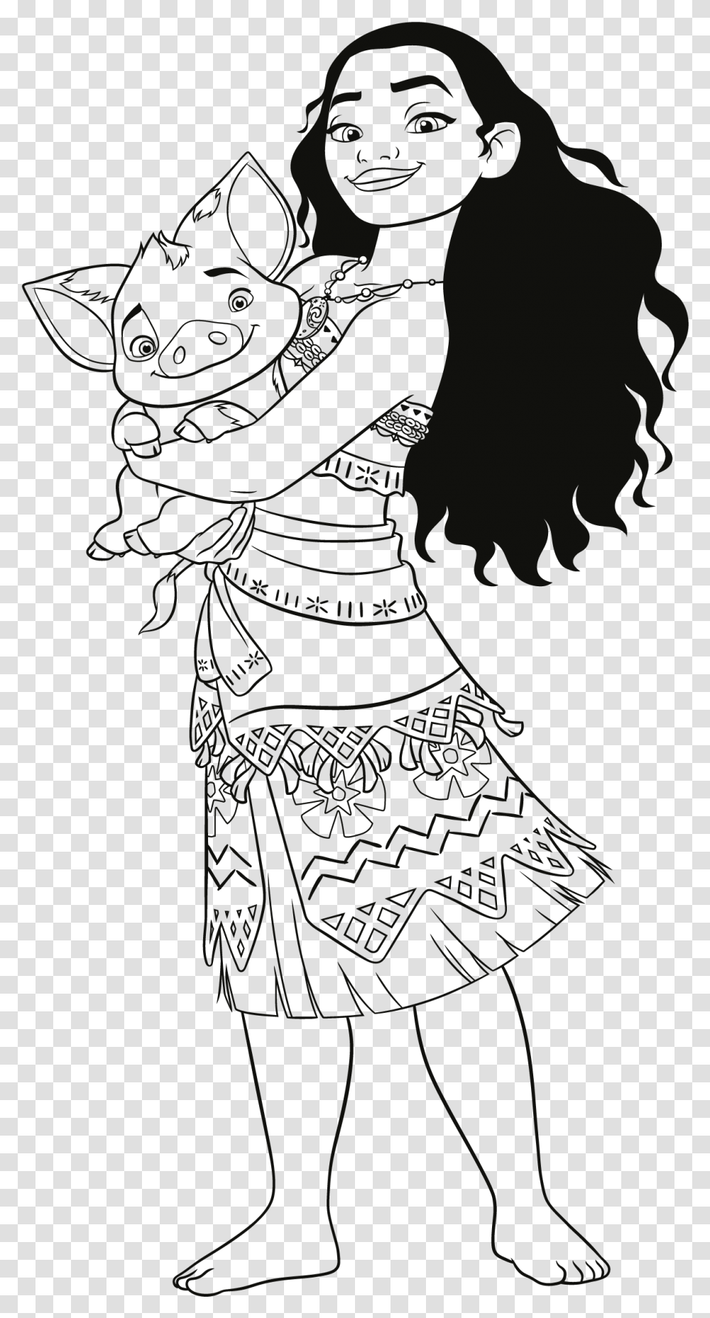 Disney Moana Coloring Pages Moana And Pua Coloring Pages Person Photography Transparent Png Pngset Com
