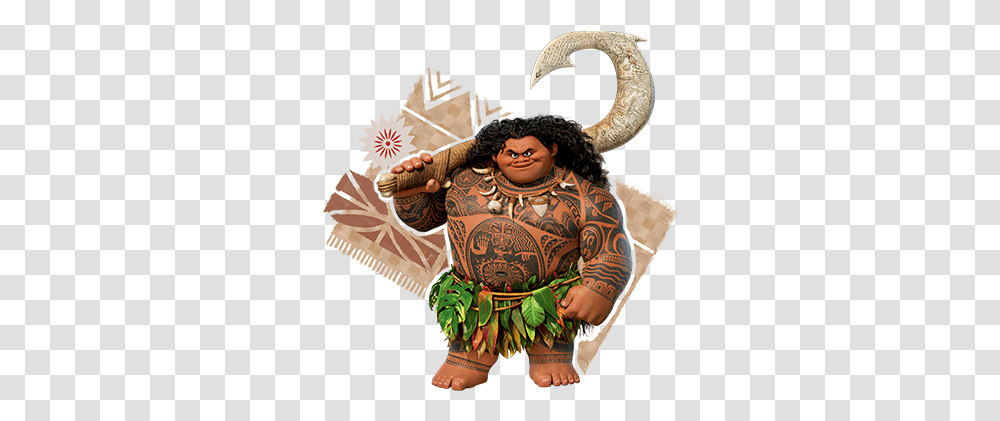 Disney Moana Specsavers New Zealand Maui And Moana, Skin, Person, Crowd, Toy Transparent Png