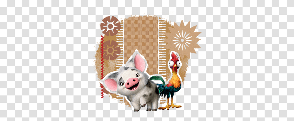 Disney Moana Specsavers New Zealand Pig And Chicken From Moana, Toy, Art, Animal, Mammal Transparent Png
