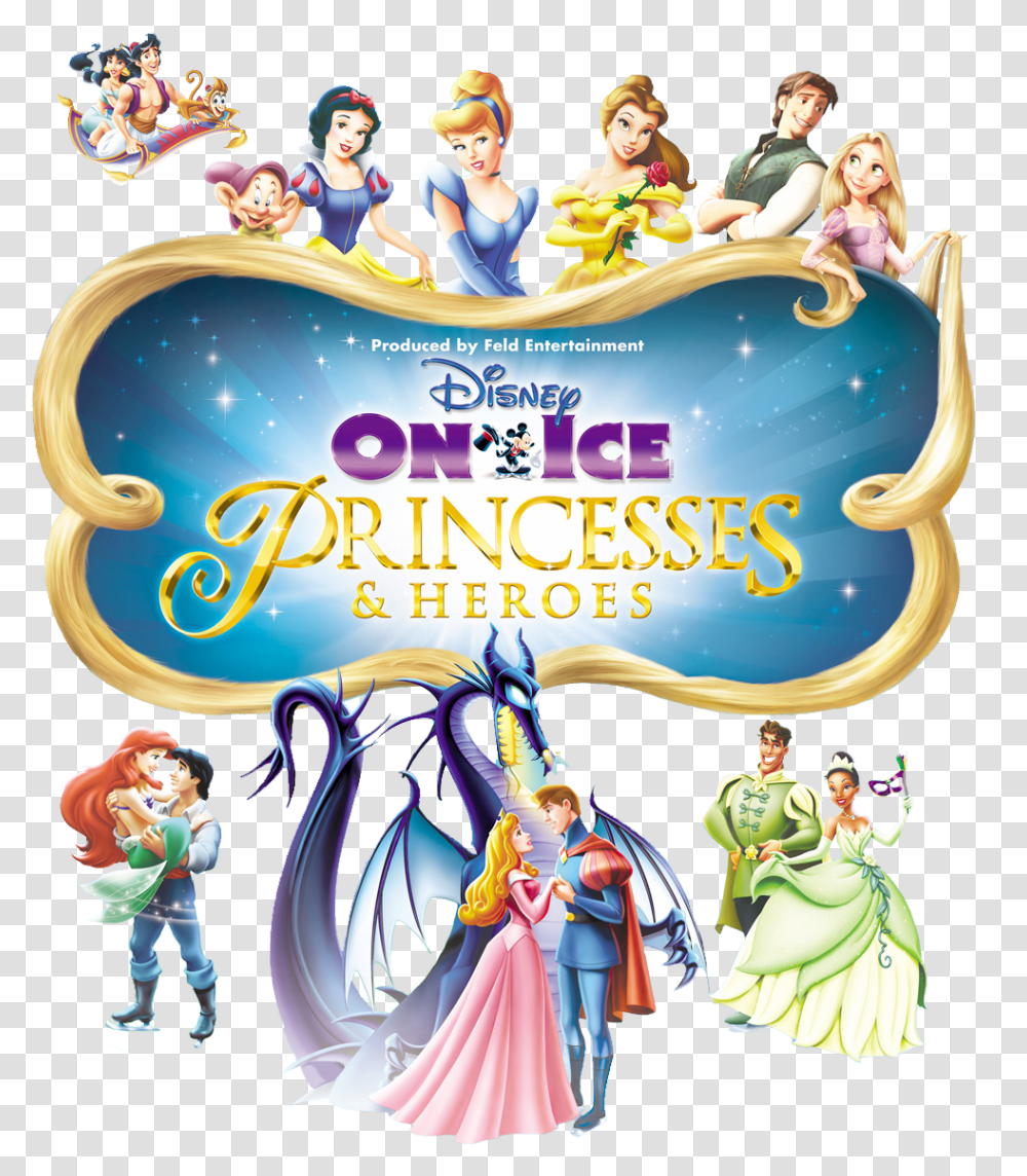 Disney On Ice Logos Clipart Princesses And Heroes Disney On Ice Posters, Person, Comics, Book, Advertisement Transparent Png