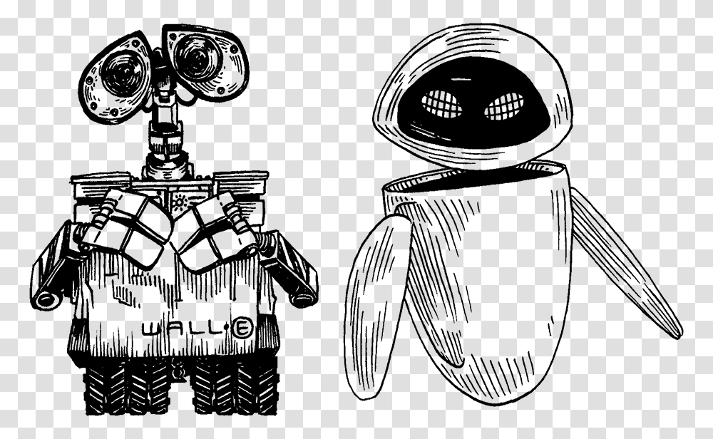 Disney Pixar's Walle And Eve Wall E Eve Vector, Gray, World Of Warcraft Transparent Png