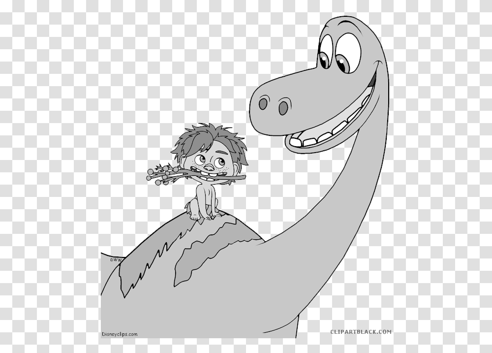 Disney Pixar The Good Good Dinosaur Black And White, Face, Drawing, Stencil Transparent Png