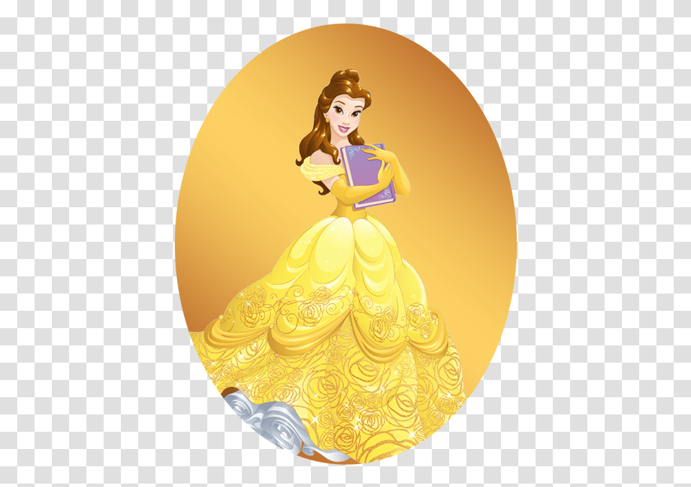 Disney Princess Belle Book, Gold, Label Transparent Png