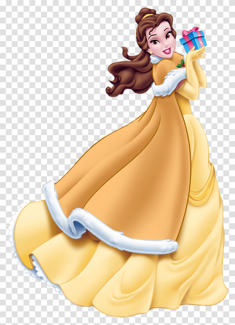 Disney Princess Belle Christmas Disney Princess Christmas Belle, Figurine, Ivory, Manga Transparent Png