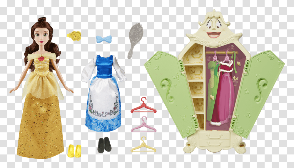 Disney Princess Belles Wardrobe Set Disney Princess Belle Doll Hasbro, Person, Human, Toy, Game Transparent Png
