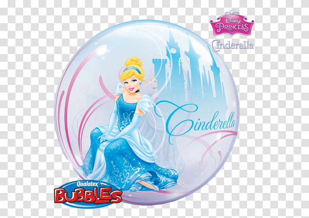 Disney Princess Bubble Balloon Cinderella Bubbles Balloons Disney Qualatex, Outdoors, Nature, Person Transparent Png