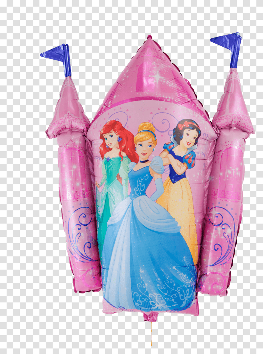 Disney Princess Castle Supershape Balloon Inflatable, Clothing, Art, Person, Evening Dress Transparent Png